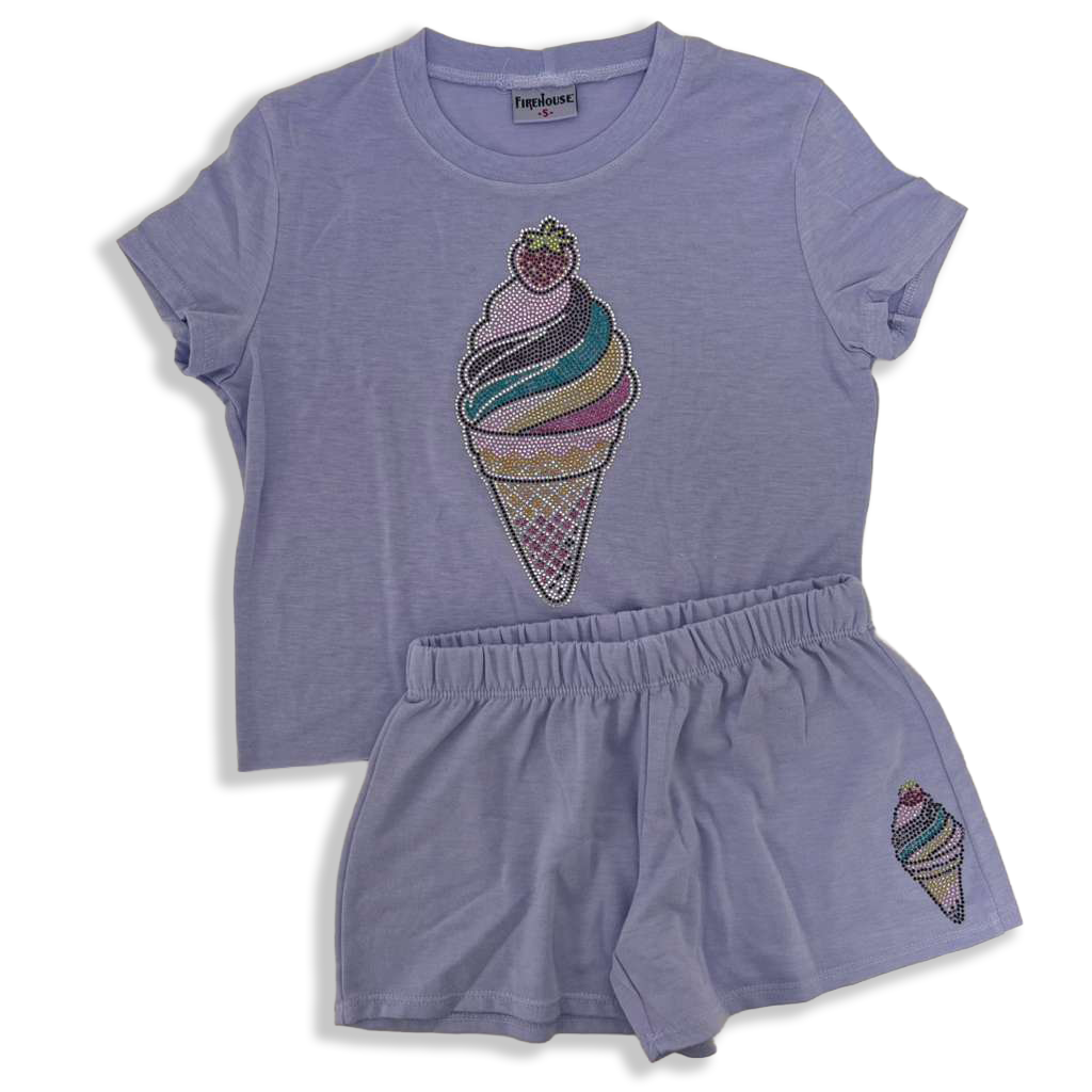 Lavender Fire House Shorts Set