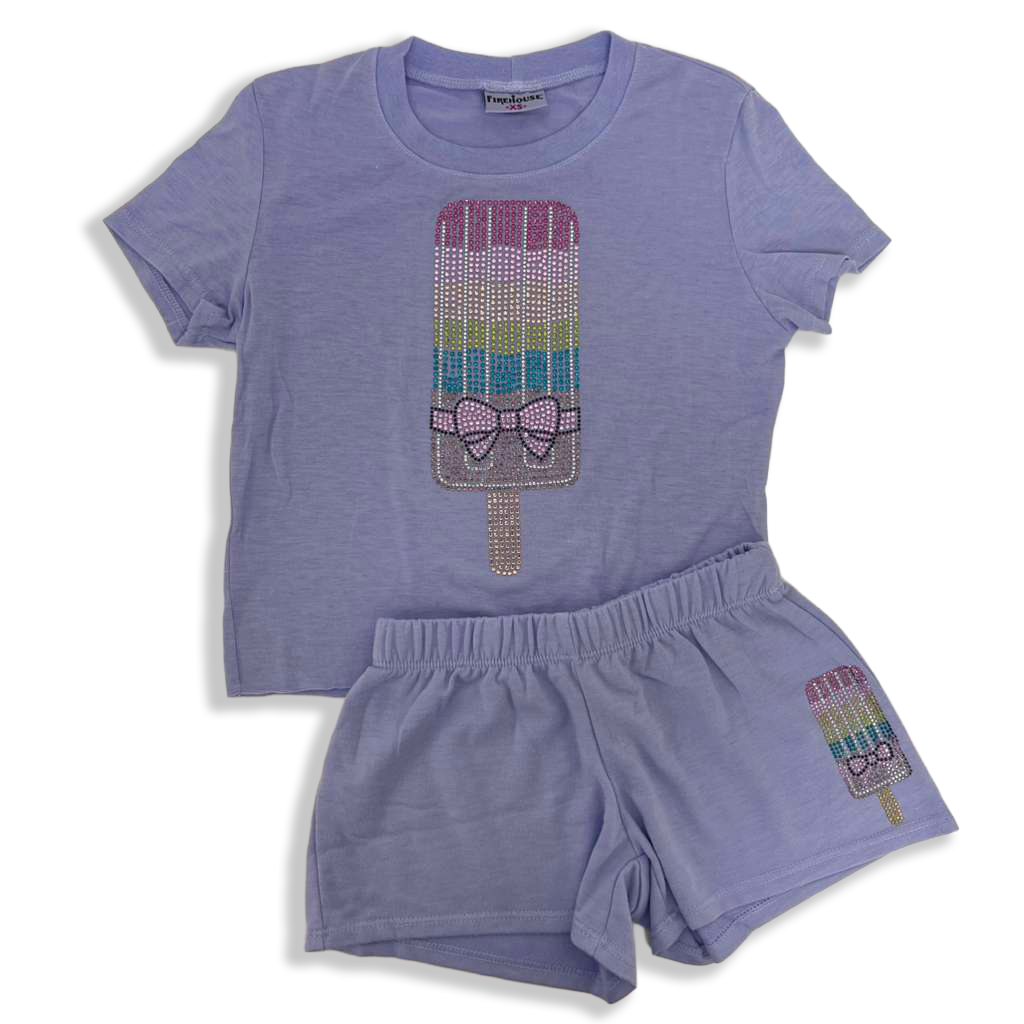 Lavender Fire House Shorts Set