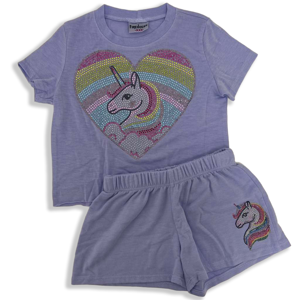 Lavender Fire House Shorts Set