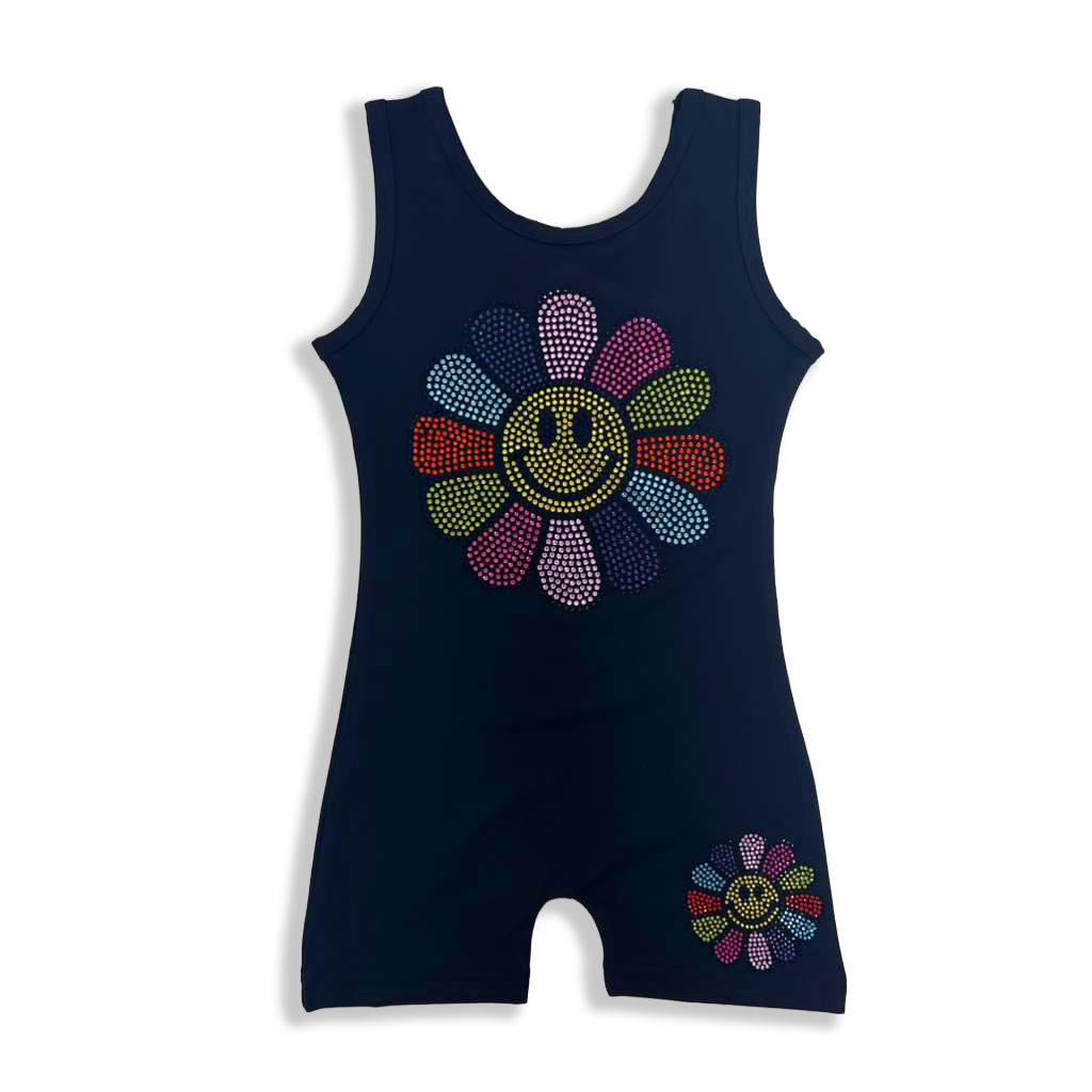 Black Rainbow Flower Leotard