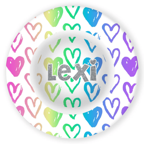 Hearts Personalized Kids Tableware - Image 2