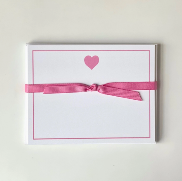 Big Heart Pink Flat Note Cards