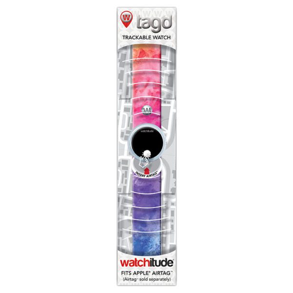 Tag’d Trackable Kids Digital Watch, Rainbow Tie Dye - Image 3