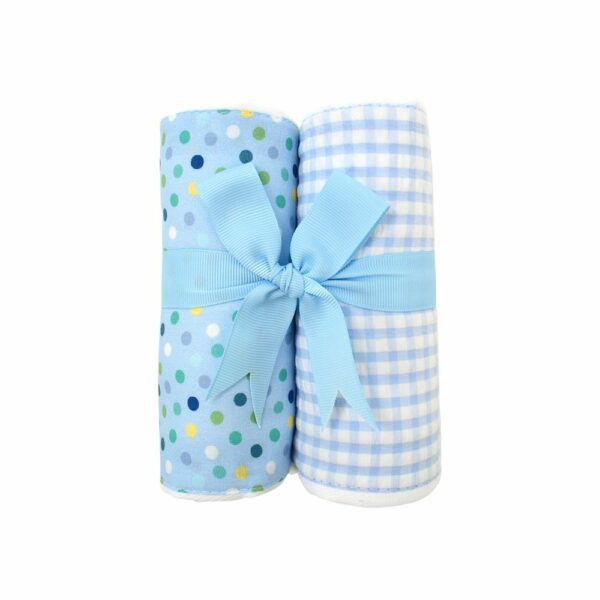 Multi Dot Blue Burp Cloth Set