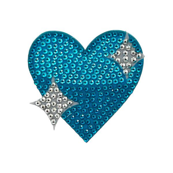 Blue Sparkling Heart Sticker Beans