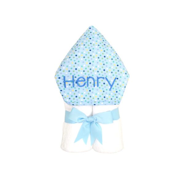 Multi Dot Blue Hooded Towel