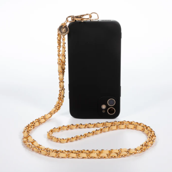 Vanilla Beige & Gold Crossbody Phone Chain