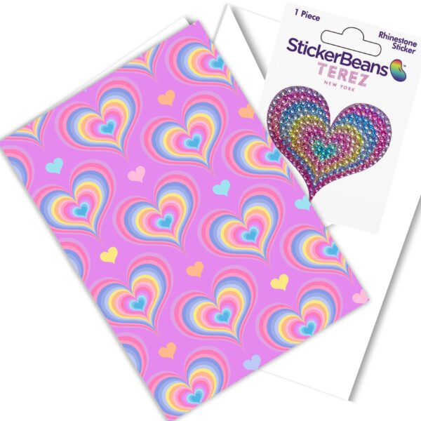 TEREZ GROOVY HEART Greeting Card StickerBeans