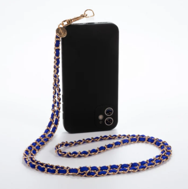 Royal Blue & Gold Crossbody Phone Chain