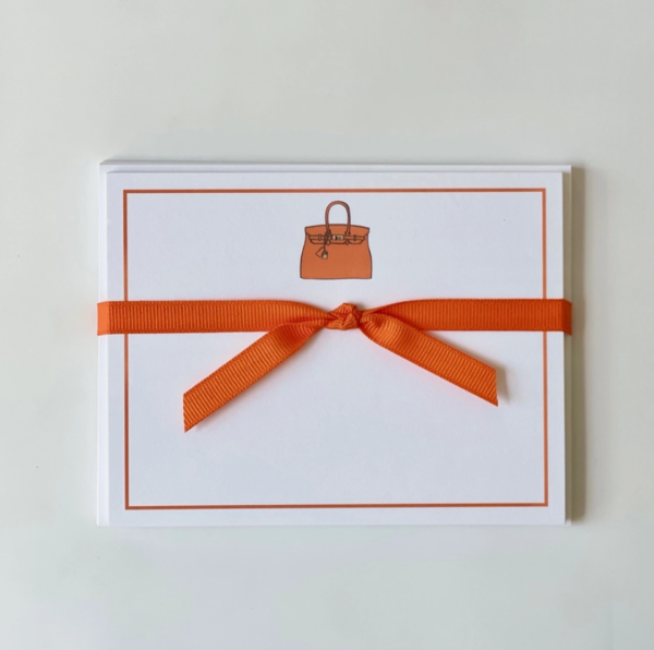 Orange Birkin Motif Stationery