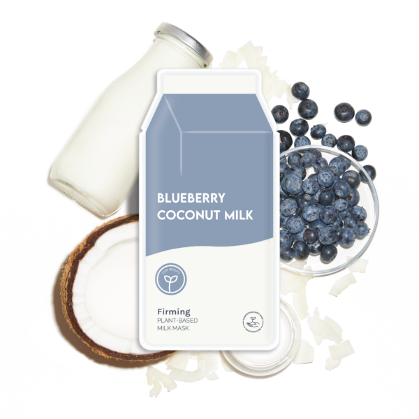 Blueberry Coconut Milk Firming Plant-Based Milk Sheet Mask: With Peg Hole