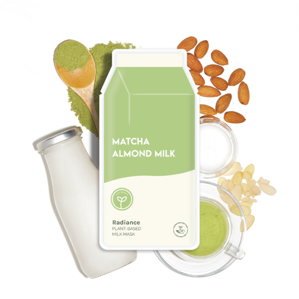 Matcha Almond Milk Radiance Plant-Based Milk Sheet Mask: With Peg Hole