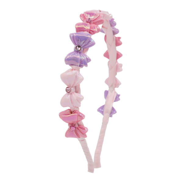 Pink & Lavender Thin Crystallized Bow Headband