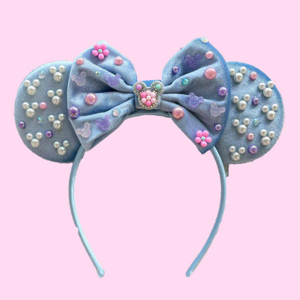 Blue Minnie Mouse Ears Headband