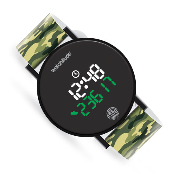 Army Camo Steps Counter Digital Watch