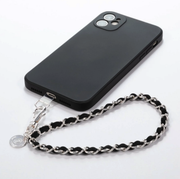 Silver Black Phone Chain