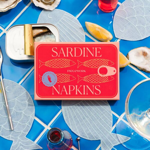 Sardine Cocktail Napkins - Set of 4